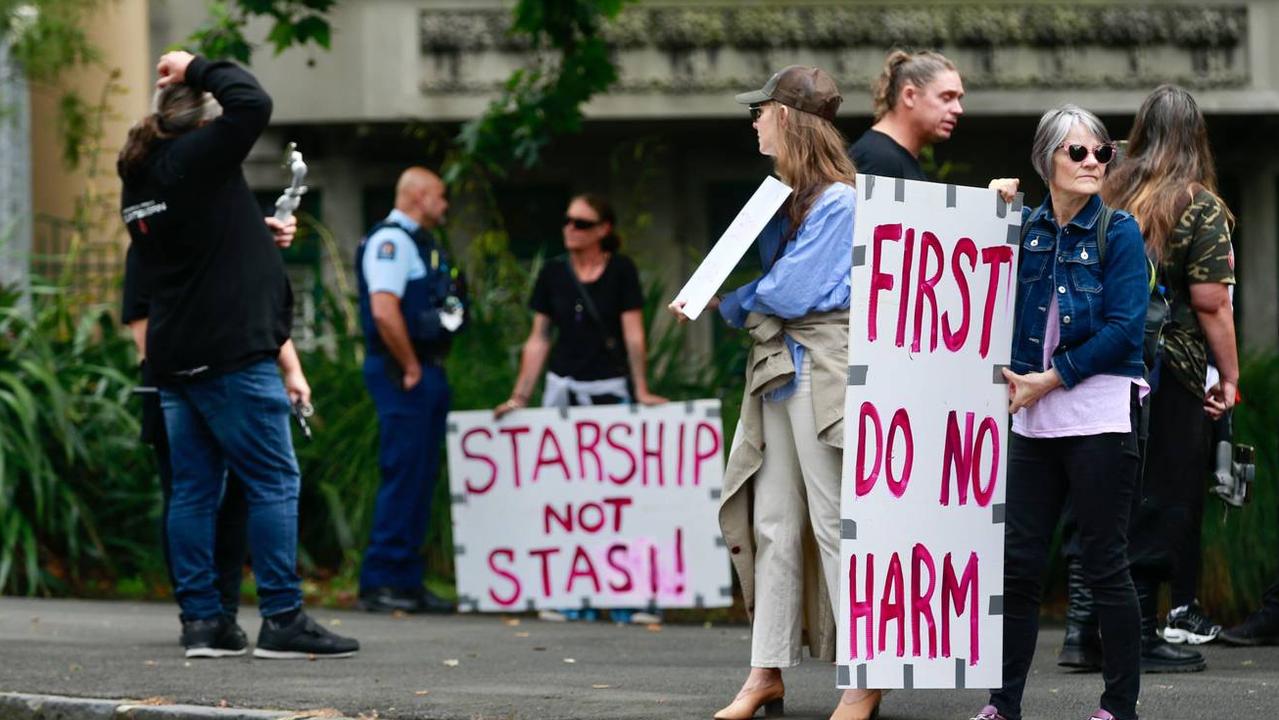 Protesters were angry at the decision. Picture: Alex Burton/NZ Herald