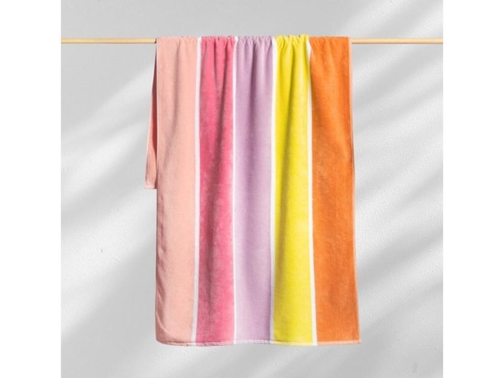 Sorrentina Velour Beach Towel - Sun Stripe. Picture: Canningvale.