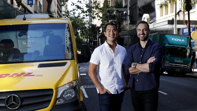 (L to R) William On and Rob Hango-Zada of Shippit, a logistics technology company who saw a collapse in supply from China in February, then a massive uptake in demand after lockdown. Picture: Nikki Short