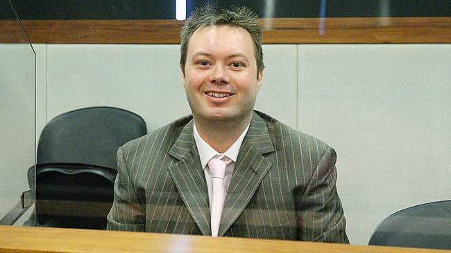 Carl Williams in the dock at Melbourne County Court. 