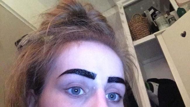 Charlotte Knight bought what she believed was a genuine cult eyebrow gel from eBay, but the product destroyer her brows. Picture: Mercury Press