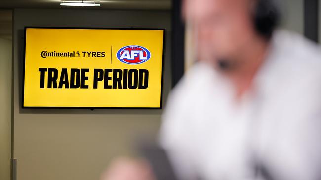 MELBOURNE, AUSTRALIA - OCTOBER 16: General scenes during the final day of the 2024 Continental Tyres AFL Trade Period at Marvel Stadium on October 16, 2024 in Melbourne, Australia. (Photo by Dylan Burns/AFL Photos via Getty Images)