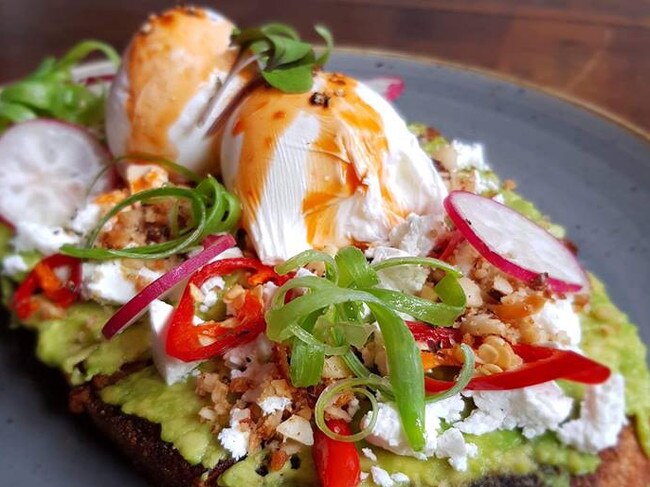 Todd &amp; Pup breakfast does a mean avo on toast with poached eggs topped with sweet chilli. Picture: toddandpup/Facebook