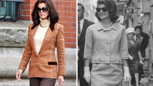 Katie Holmes reprises the role of Jackie Kennedy.