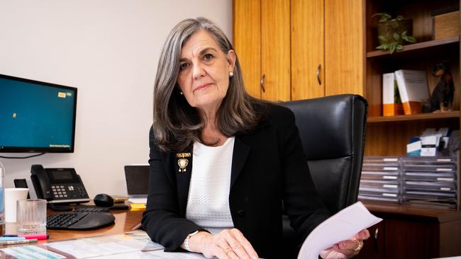 Clark Panagakos Family Law director Bev Clark at her office in the CBD. Picture: The Advertiser/ Morgan Sette