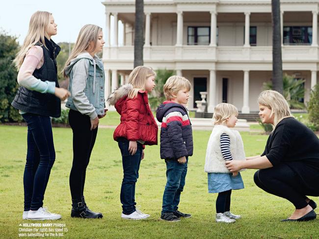 Phillipa Christian (far right) has spent 15 years babysitting the A-list.