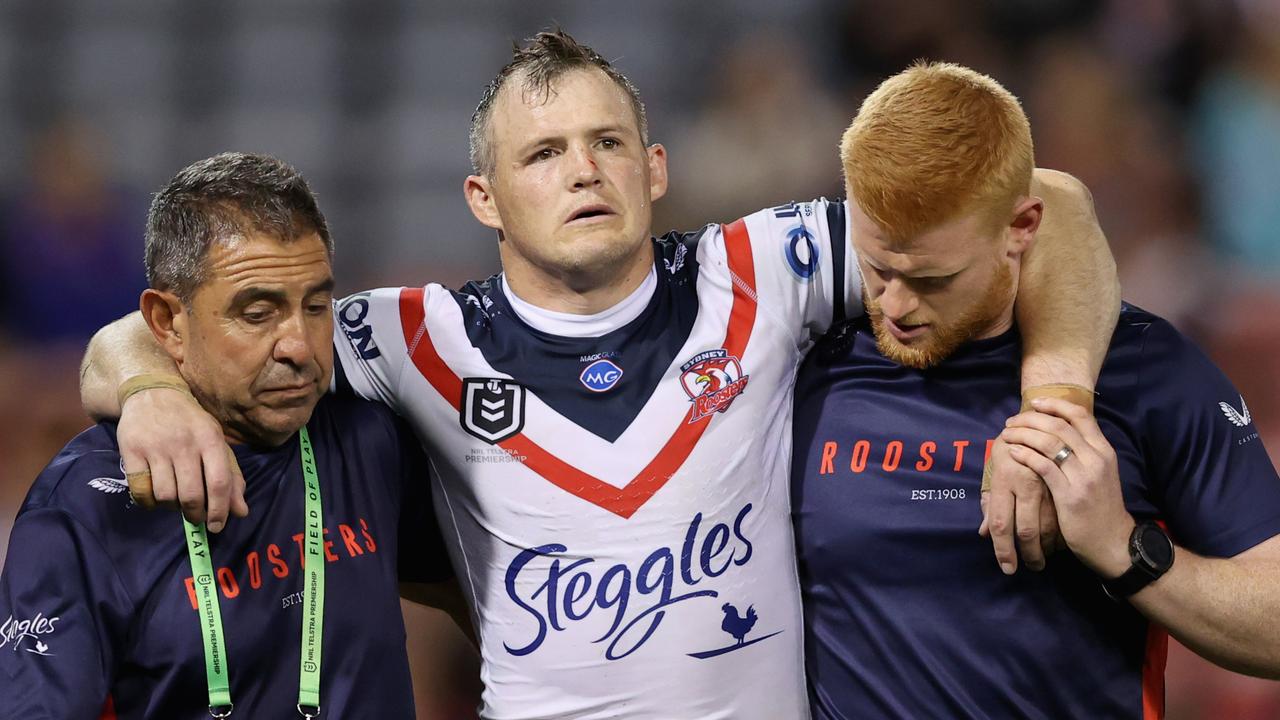 Brett Morris was assisted from the field after suffering a serious knee injury.