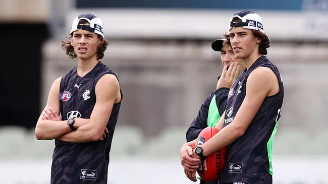 Carlton is keeping a close watch on twin brothers Ben and Lucas Camporeale. Picture: Michael Klein