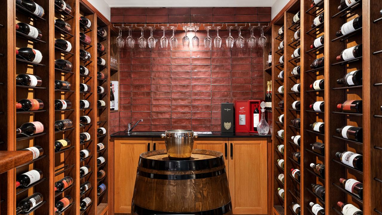 Inside the bespoke wine cellar in the Gordon Park home.