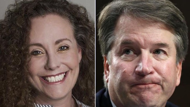 Julie Swetnick, left, has accused Brett Kavanaugh, right, of sexual misconduct.