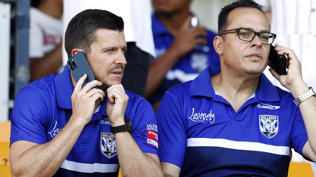 Bulldogs CEO Aaron Warburton (left) said Flanagan ignored a club directive.