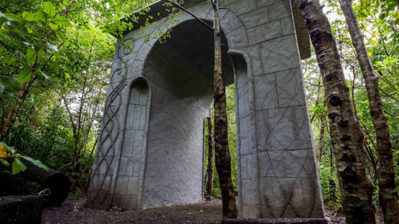 Tourists can snap a pic under this Elven archway.