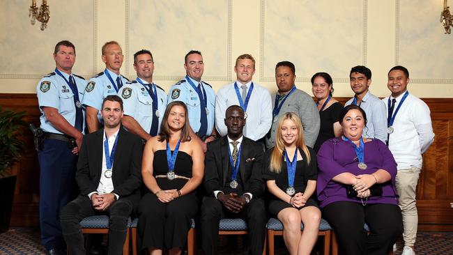 Pride of Australia medalists (Kylie Smith bottom R) during the special ceremony at the Royal Automobile Club of NSW in Sydney last week