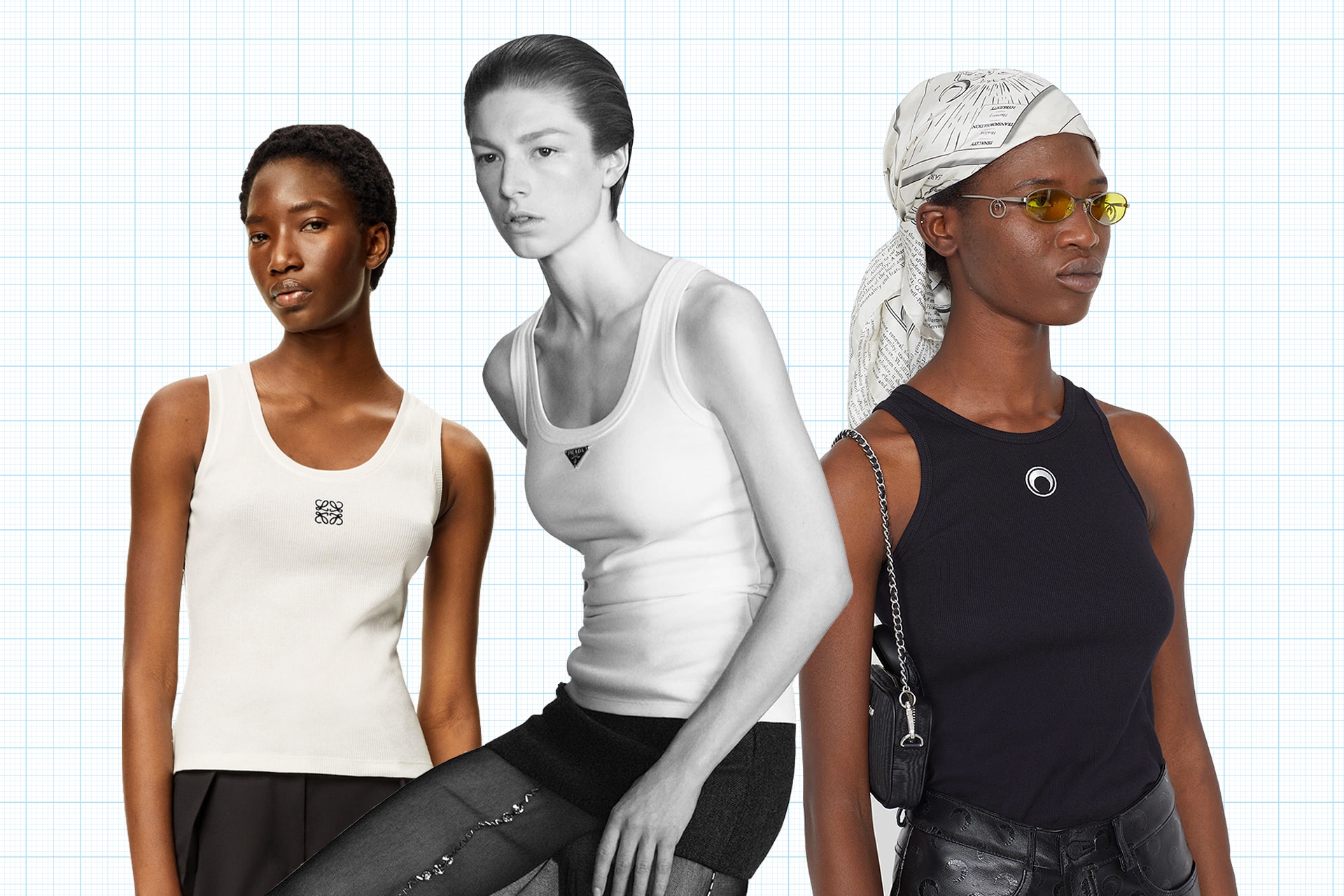 The 18 best white designer tank tops to buy now from Prada