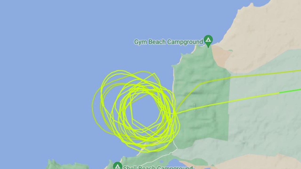 The Police helicopter was called in to assist with the search after a man went missing at Browns. Picture: Flight Radar