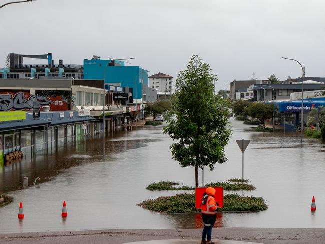 Flooding is seen around Short Street in Port Macquarie. Picture: AAP Image/Lindsay Moller