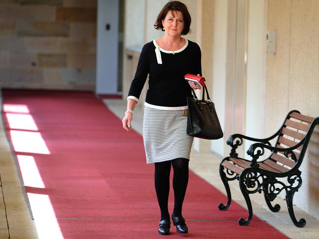 Jann Stuckey MPPoliticians leaving State Parliament question time.Thursday August 23, 2018. (AAP image, John Gass)