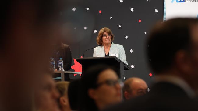 RBA governor Michele Bullock has denied a rift with federal Treasurer Jim Chalmers over the board’s handling of interest rates. Picture: NewsWire / Max Mason-Hubers