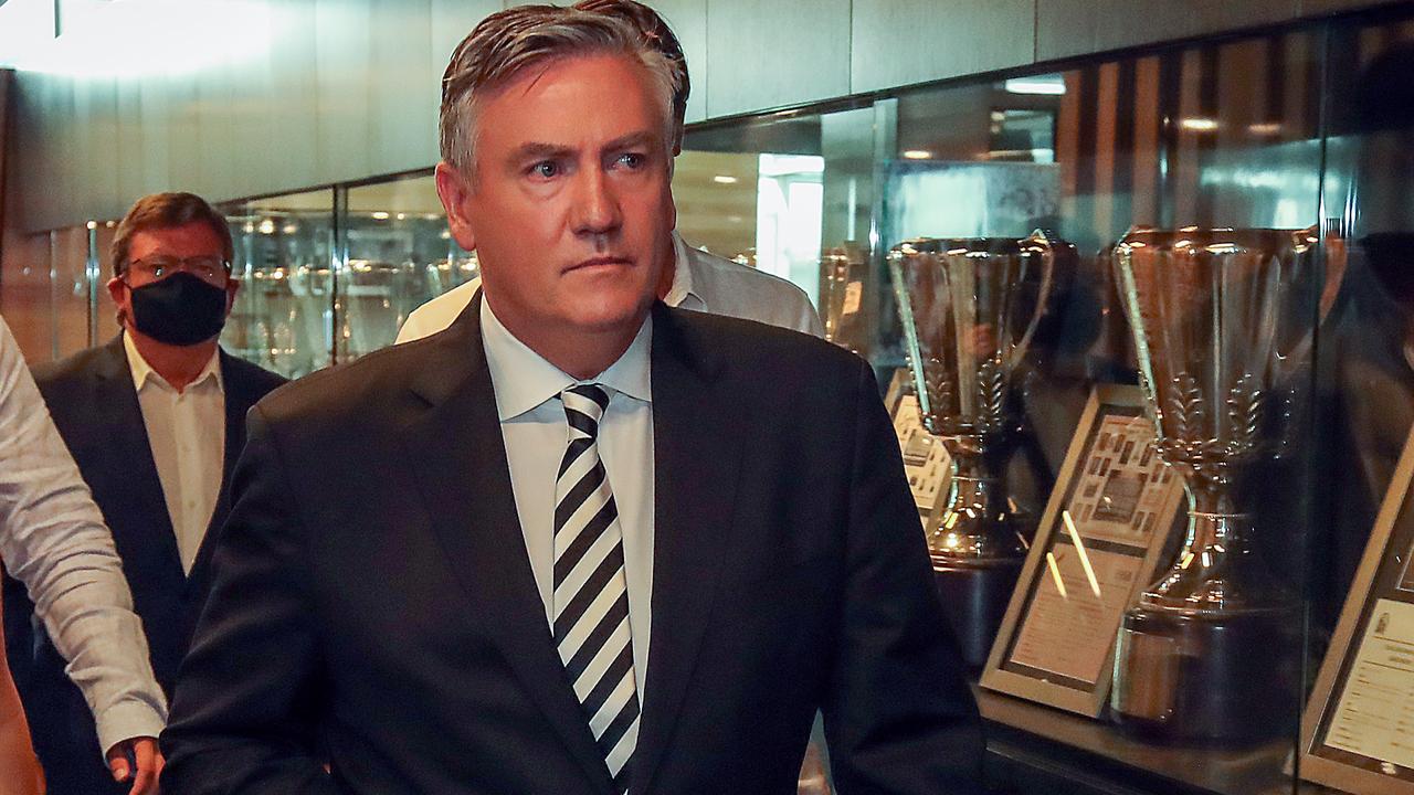 Former Collingwood president Eddie McGuire leaves Collingwood. Picture: Alex Coppel