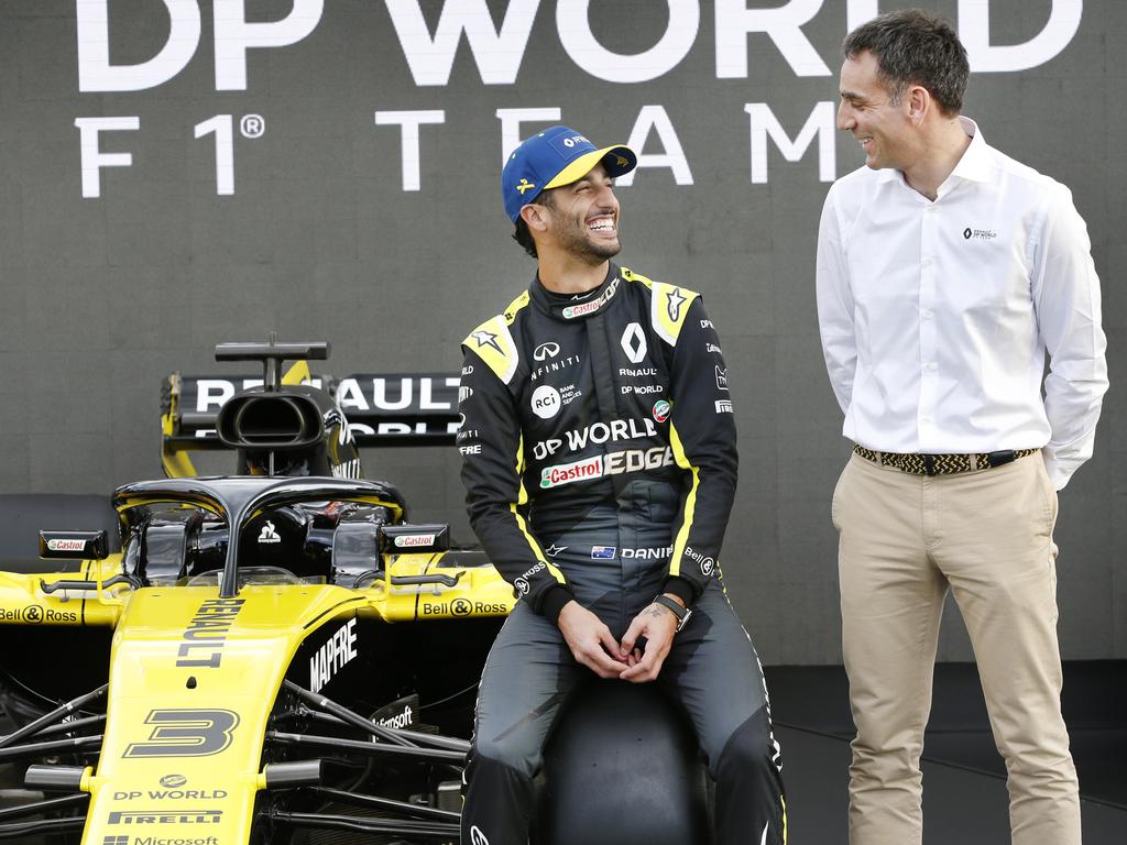 Daniel Ricciardo with Cyril Abiteboul.