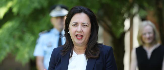 Premier Annastacia Palaszczuk holding a press conference on the Speakers Green at Parliament House. Pic Peter Wallis.