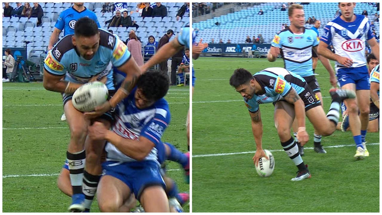 The bunker awarded the Sharks a controversial try.