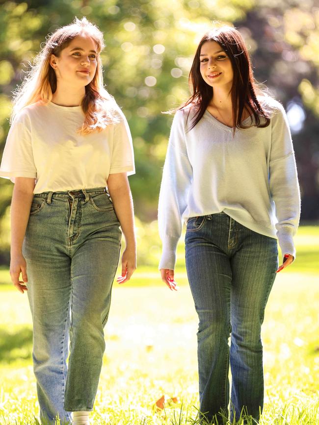 Anna McGrath and Martha Trayans, Adelaid High School. Picture: /Russell Millard