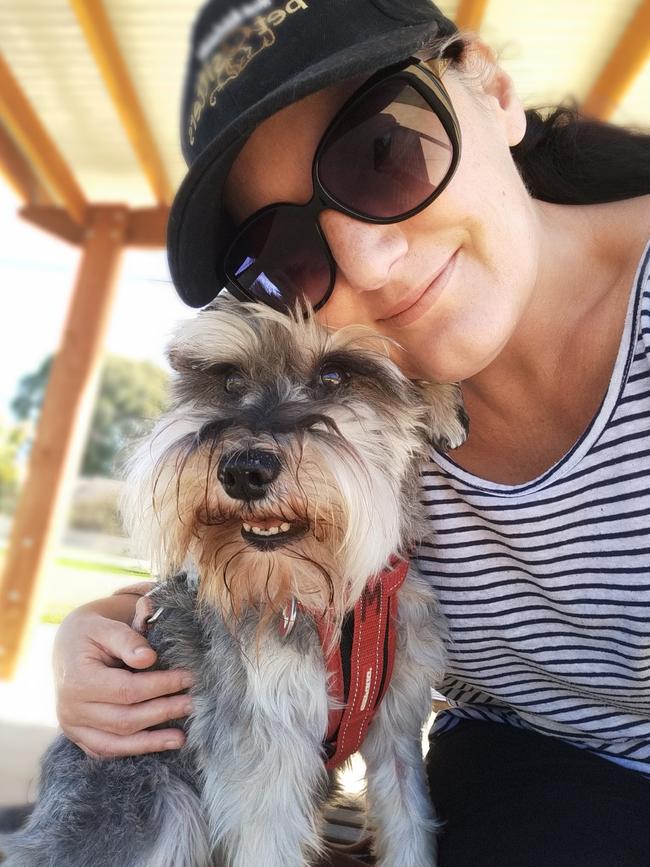 Kylie Gibbons from West Adelaide Pet Sitters with Tilly. Picture: Supplied