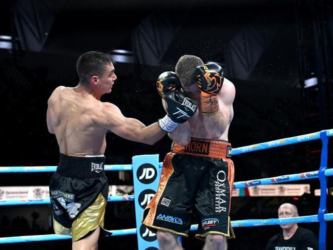 Tim Tszyu rocks Horn with an uppercut.