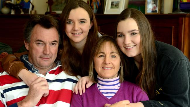 Louise Compton, centre, with husband Geraint and daughters Sophie and Emily. Picture: Tricia Watkinson.