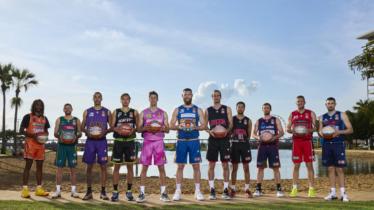 The NBL’s club captains in Darwin during last year’s pre-season Blitz. Picture: Getty Images