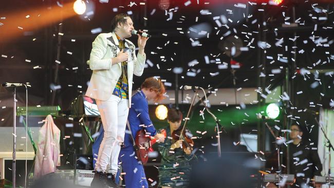 Big Day Out headliners Arcade Fire at the Sydney Showgrounds. Picture: Attila Szilvasi.