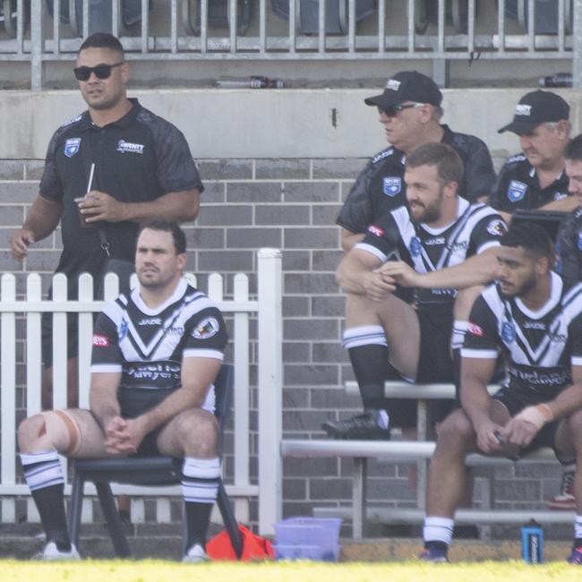 Jarryd Hayne (L) at Ringrose Oval on Saturday. Picture: NewsWire / Monique Harmer