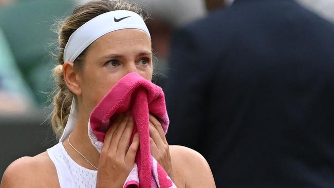 Victoria Azarenka was booed off Centre Court following her defeat to Elina Svitolina. Picture: AFP Images