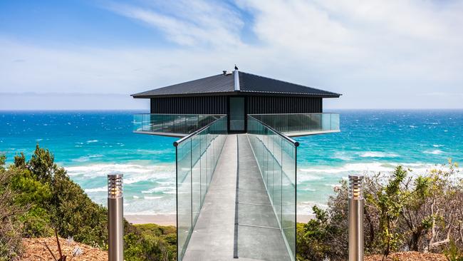 The Pole House is an iconic man-made landmark on the Great Ocean Road.