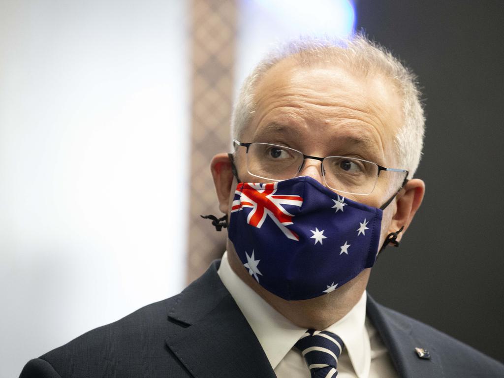 Prime Minister Scott Morrison said he was making ‘good progress’ with bringing tens of thousands of Australians stranded overseas back home. Picture: NCA NewsWire / Sarah Matray