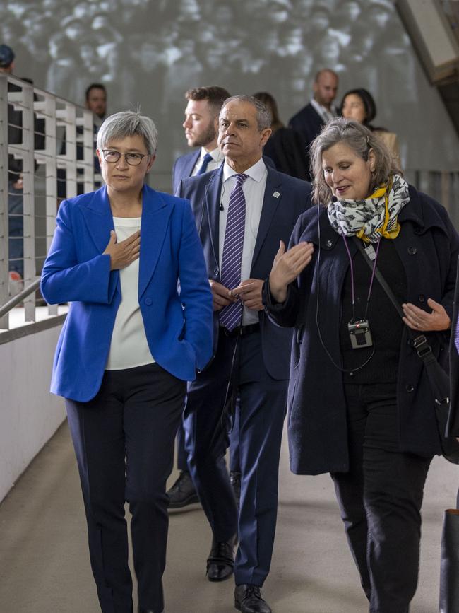 Senator Wong during her visit to the Holocaust memorial.