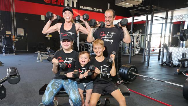 Michael Kassouh and family training at Genfit at Ormeau. Picture Glenn Hampson