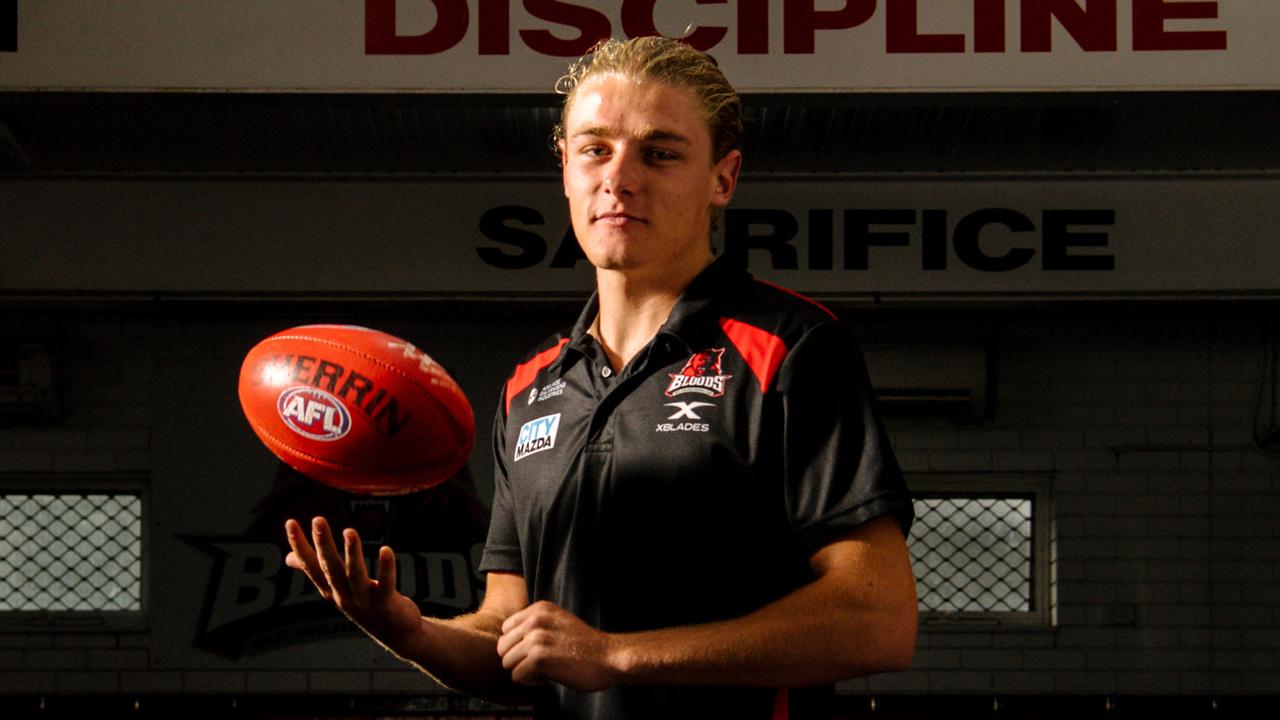 West Adelaide footballer Elliot Dunkin ahead of the AFL draft, where he has a chance to be picked up in Adelaide, Saturday, November 2, 2019. (AAP Image/Morgan Sette)