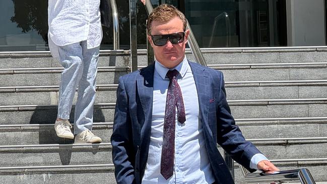 Phil Saunders leaving Wollongong Local Court in 2023. Picture: Dylan Arvela