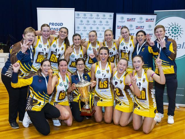 The Hawks celebrate their premiership. Picture: Minch Media