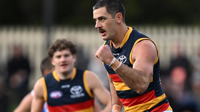 Taylor Walker kicked six, including three in the opening quarter, to get the Crows back on the winning list. Picture: Steve Bell/Getty Images