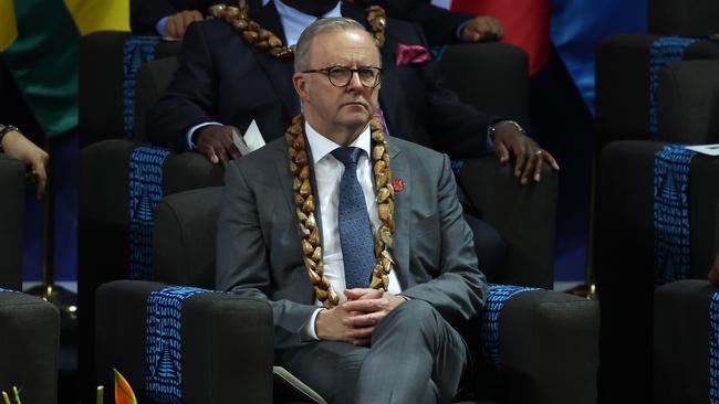 Anthony Albanese attends the opening ceremony of CHOGM at the Tuanaimato Conference Centre on October 25, 2024 in Apia, Samoa.. (Photo by Fiona Goodall/Getty Images)