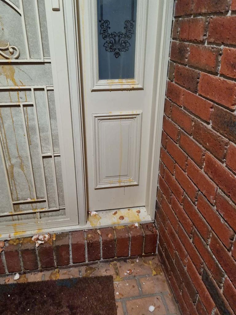 The family was shocked to find their house had been egged overnight. Picture: Supplied