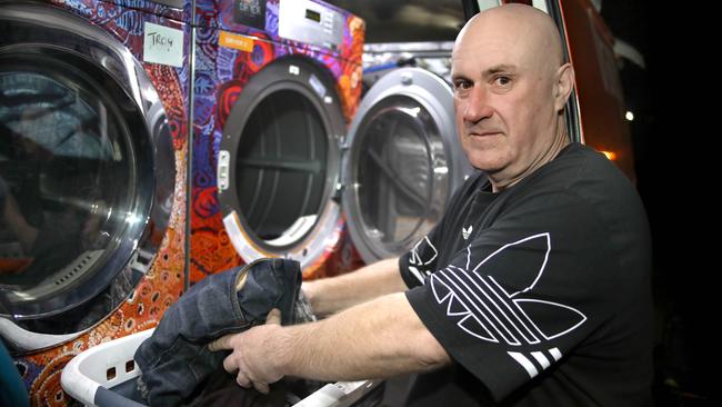 Grant Thamm has been homeless in the past and was at Elizabeth for one of the twice-weekly Orange Sky mobile laundry services. Picture: Dean Martin