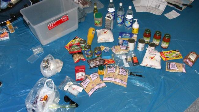 Police uncovered supplies including food, maps and toiletries.