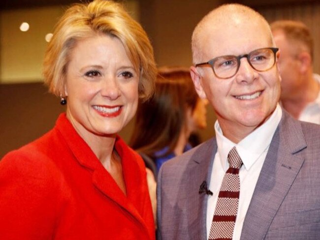 Kristina Kennealy with Labor’s Warringah candidate Dean Harris.