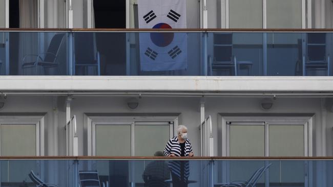 A passenger aboard the Diamond Princess cruise ship. Picture: AP