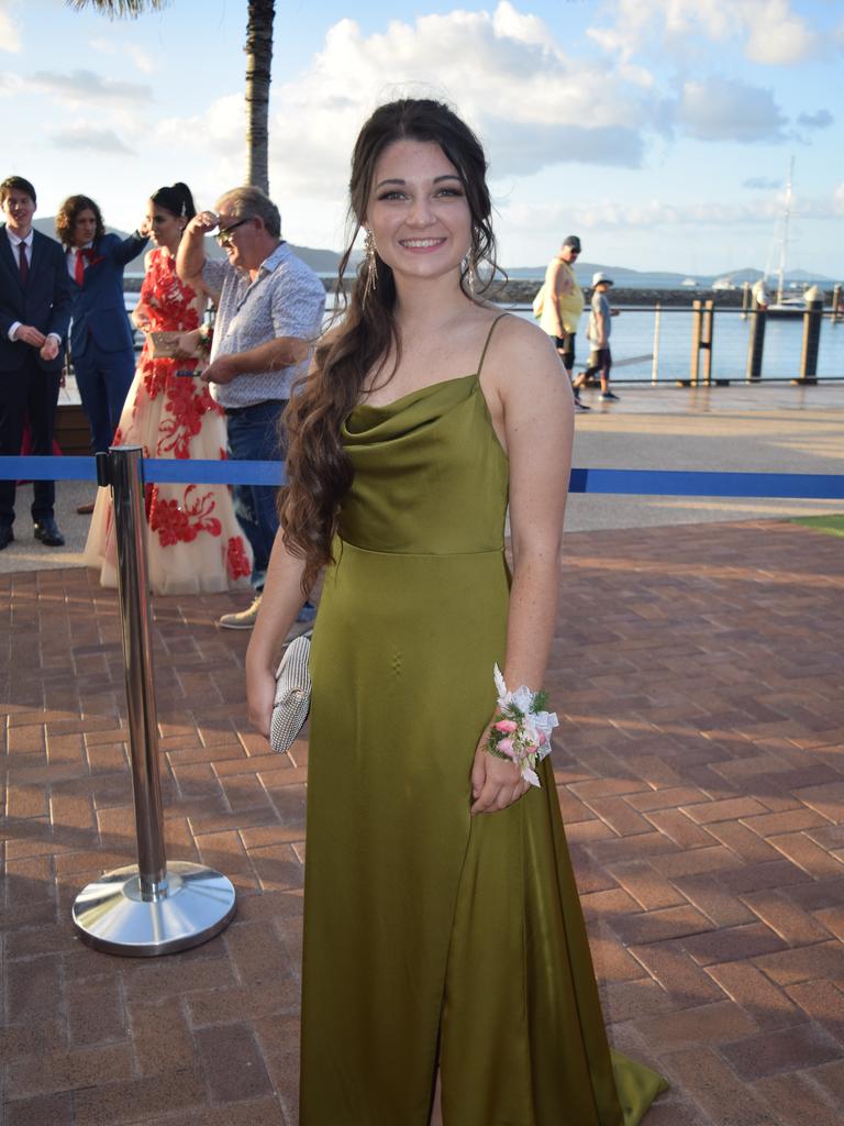 Charlotte Orenshaw arrives at the 2020 St Catherine's Catholic College formal. Photo: Elyse Wurm