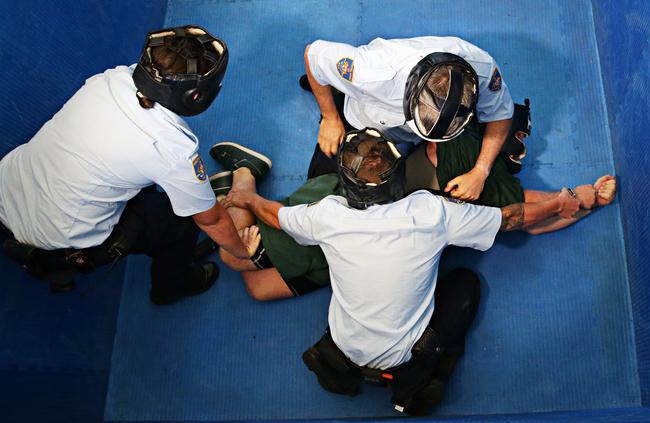 Recruits go through another scenario. Picture: Adam Yip